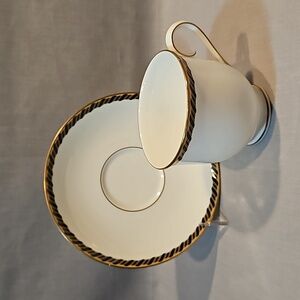 NEW Lenox Samantha 917 Footed Cup & Saucer Debut Collection Imperfections